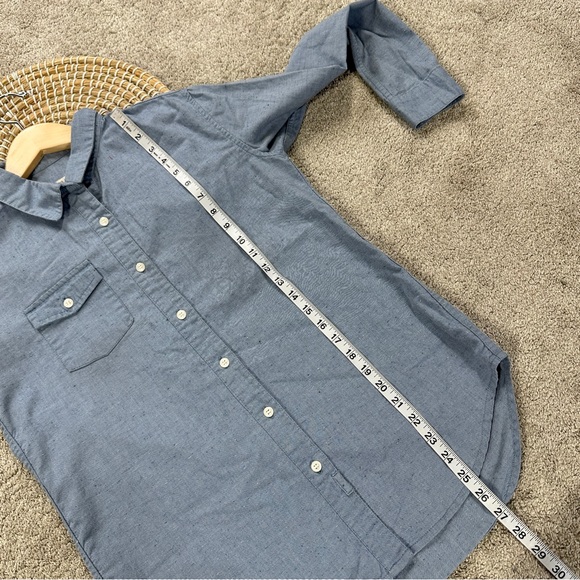 Bridge & Burn Women’s Button Down Shirt Top Longsleeve in Pale Blue Fleck Size S - Picture 13 of 14